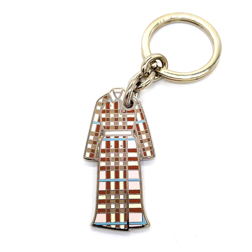 Vintage Burberry Plaid Check Trenchcoat Keychain FOB purse charm Accessory - Picture 3 of 8